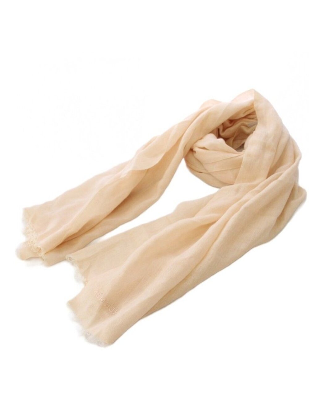 Hermes Shawl Scarf Cashmere Linen Pink Beige